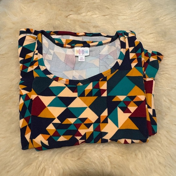 LuLaRoe Multi Color Patterned Swing Midi Dress - Picture 5 of 5